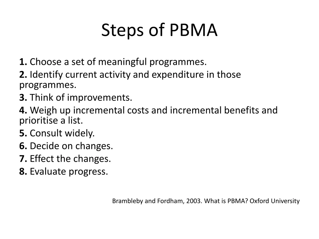 steps of pbma