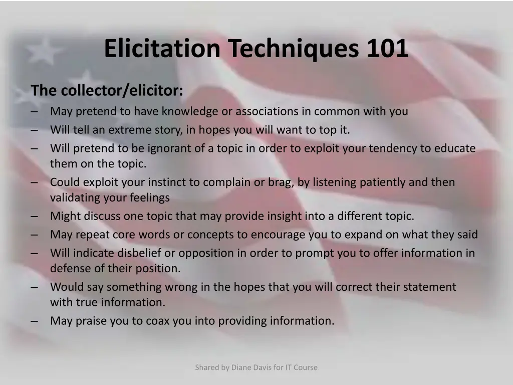 elicitation techniques 101