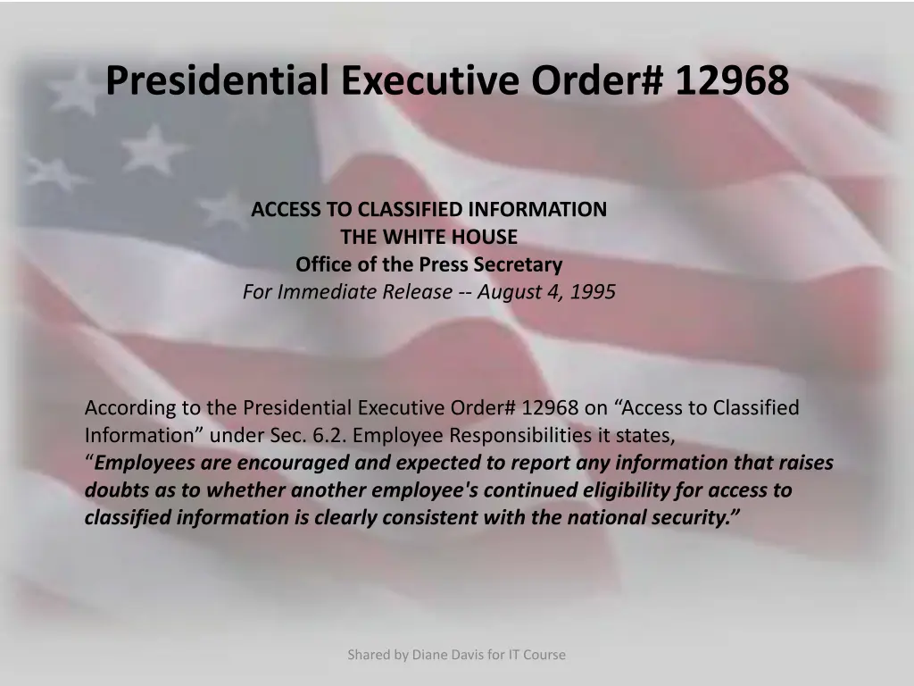 presidential executive order 12968