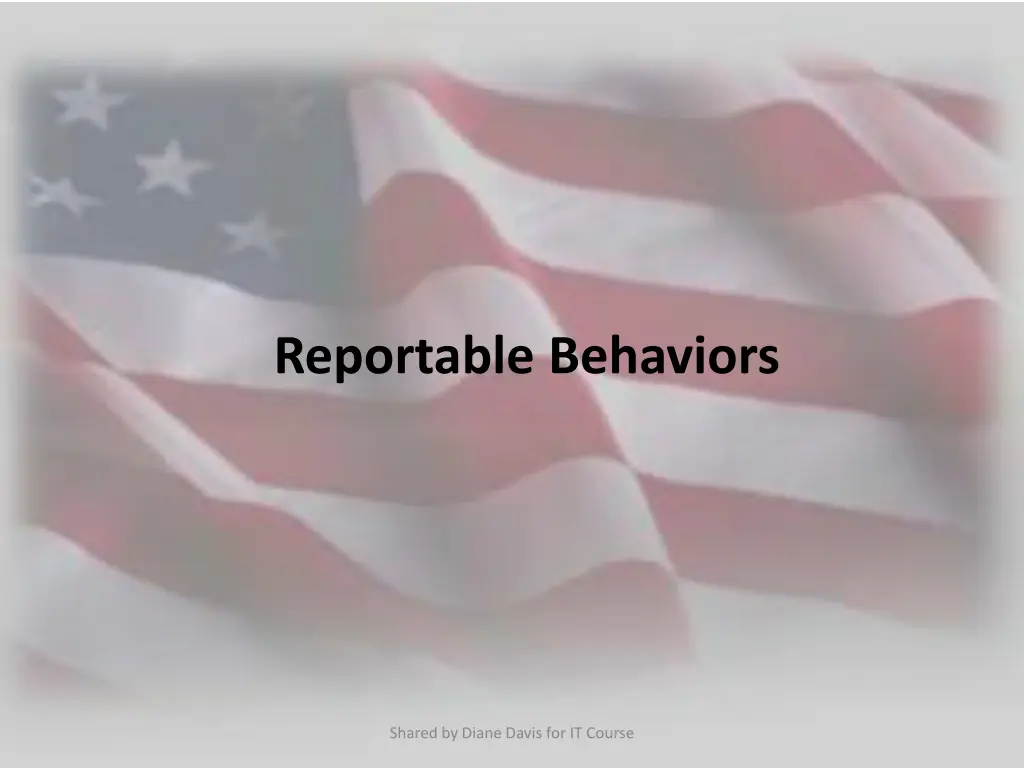 reportable behaviors