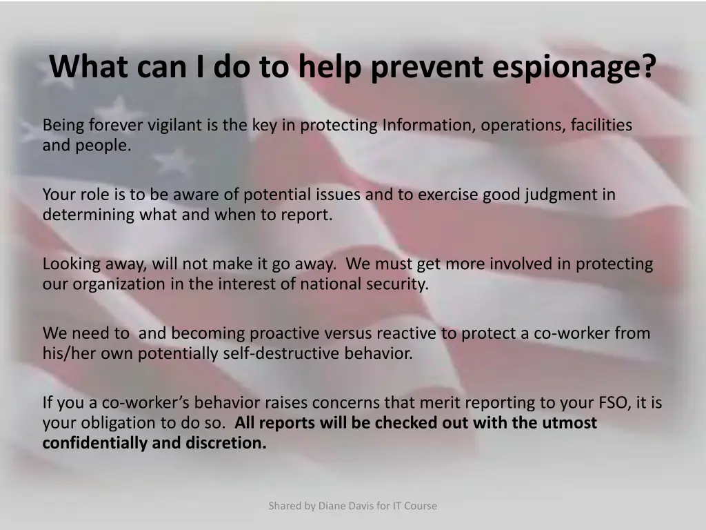 what can i do to help prevent espionage