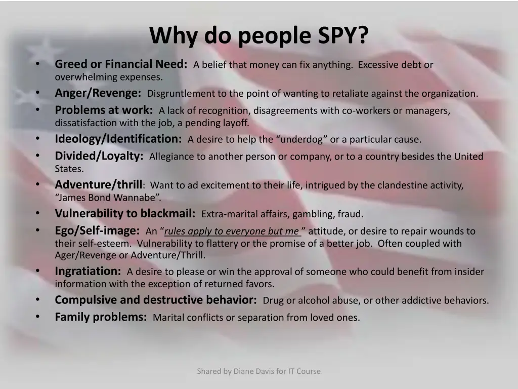 why do people spy