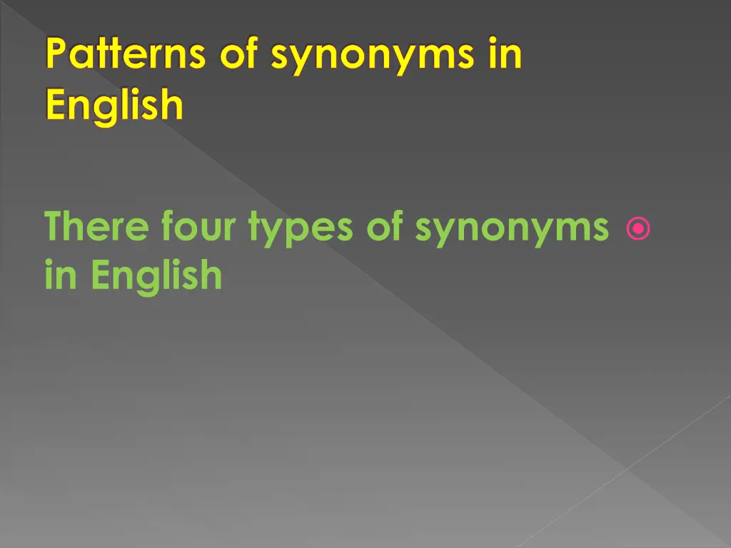 patterns of synonyms in english