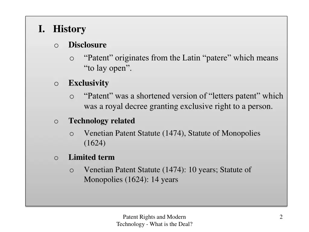 i history