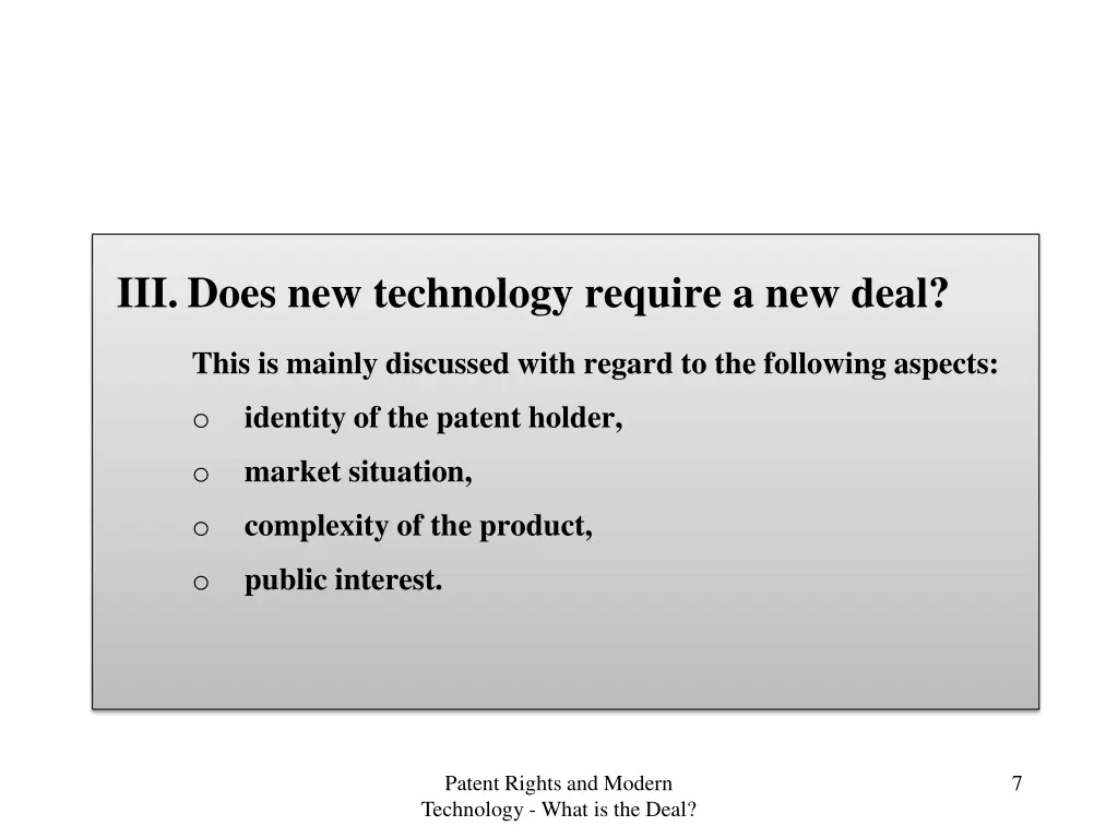 iii does new technology require a new deal