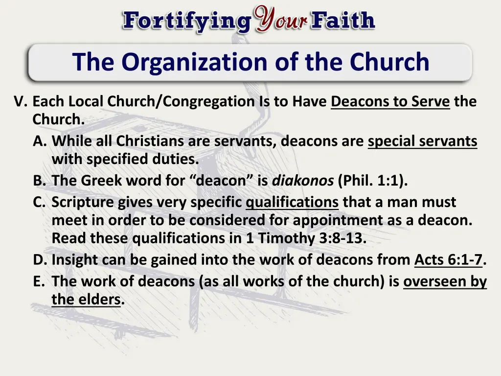 the organization of the church 10