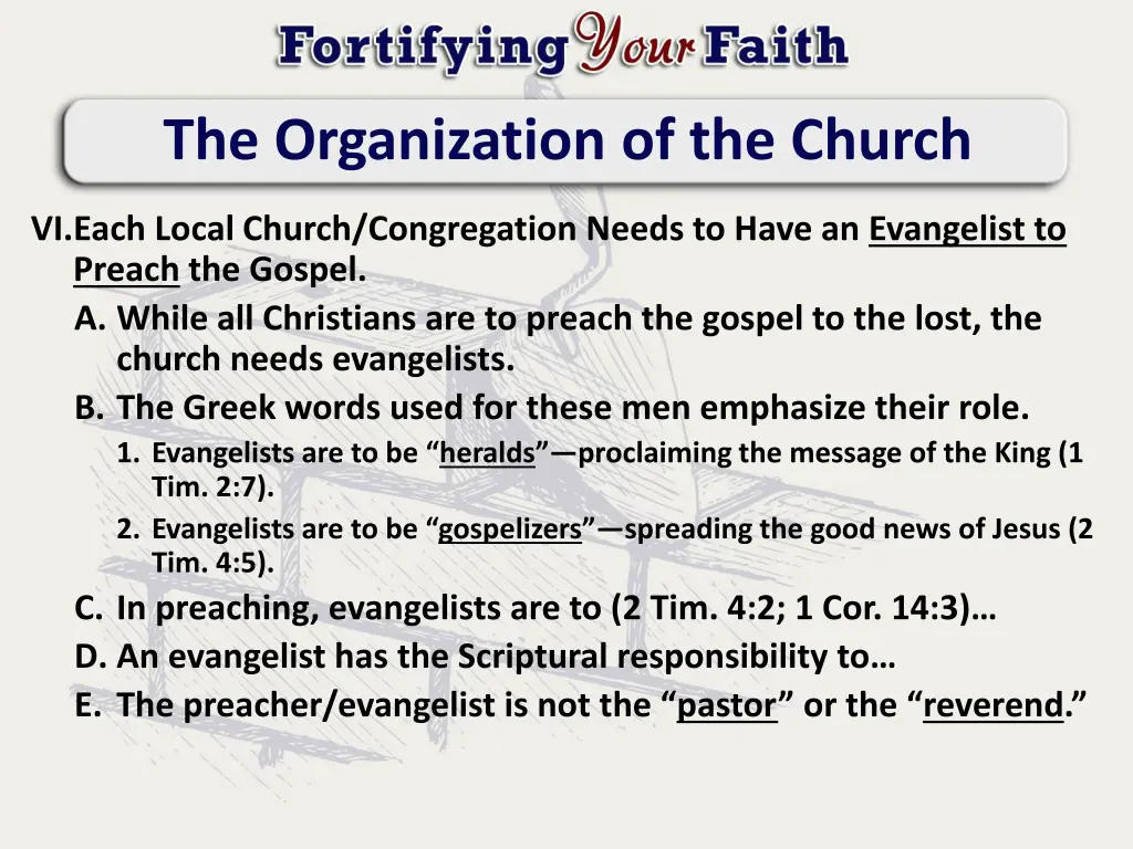 the organization of the church 11