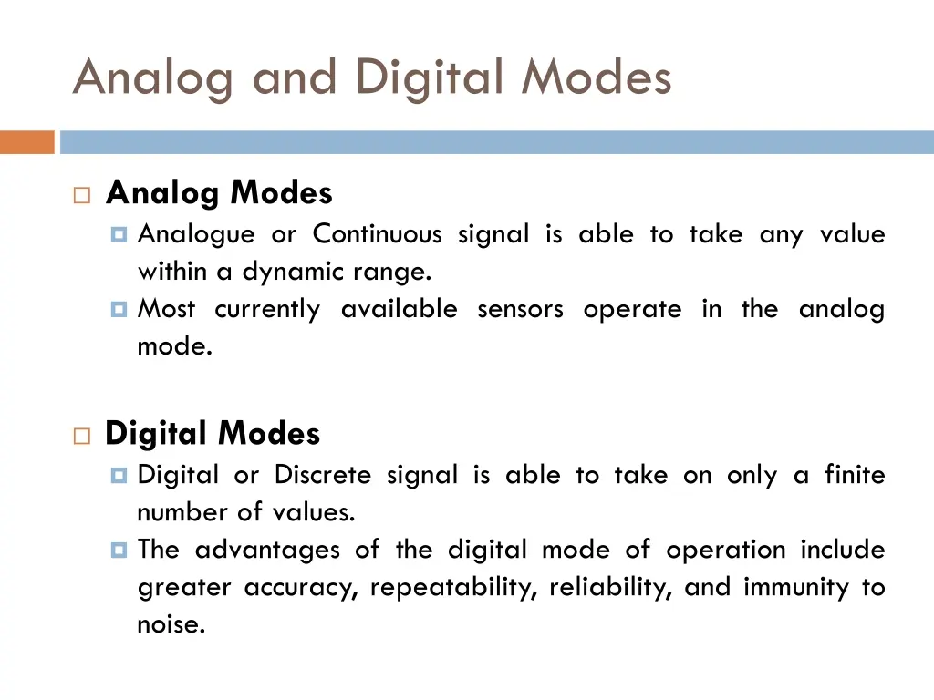 analog and digital modes