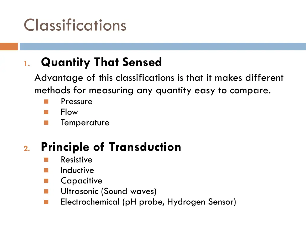 classifications