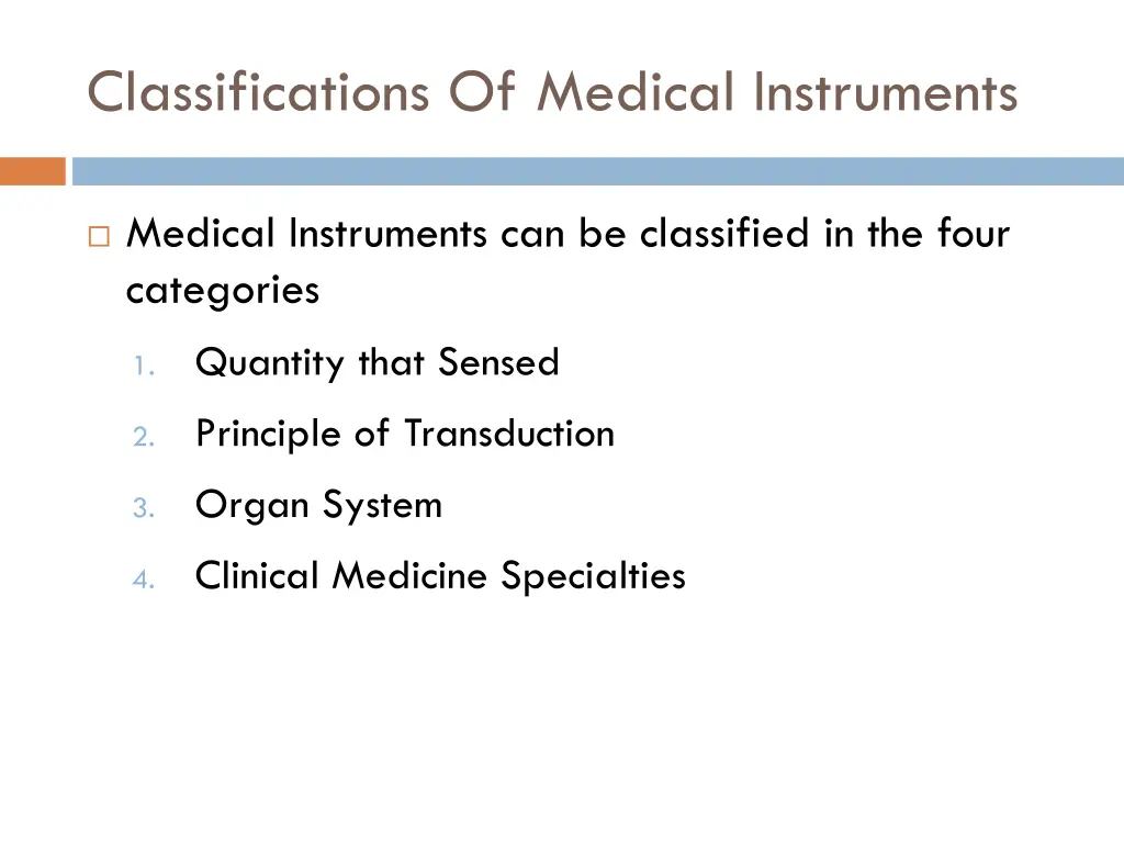 classifications of medical instruments