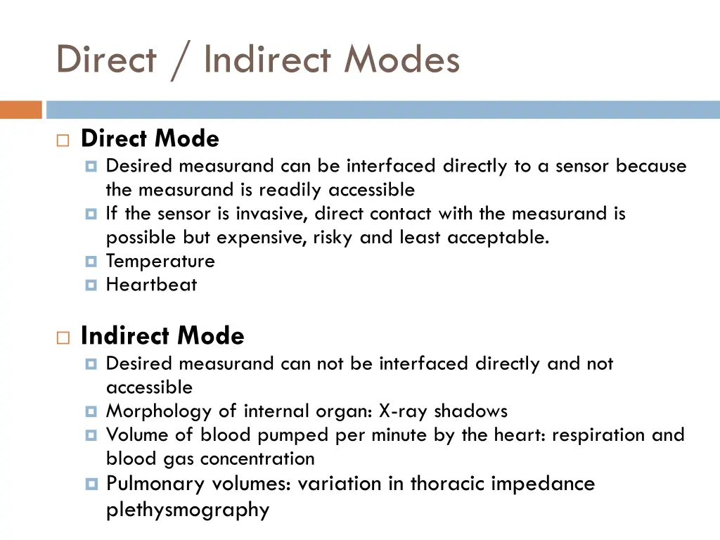 direct indirect modes
