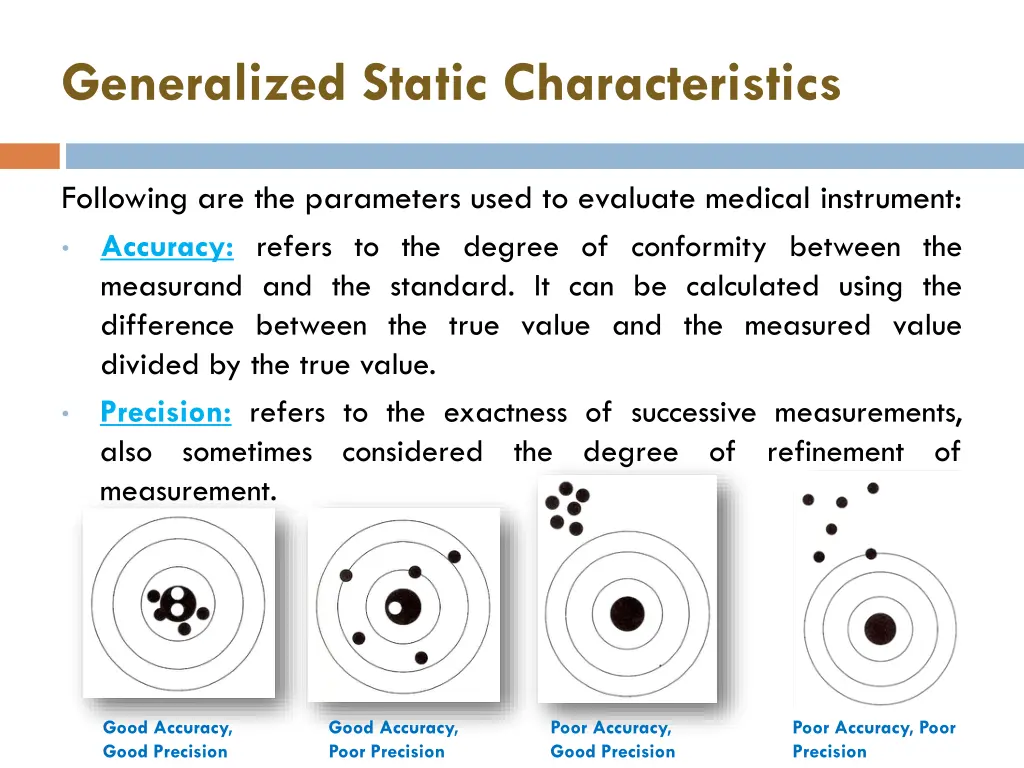 generalized static characteristics