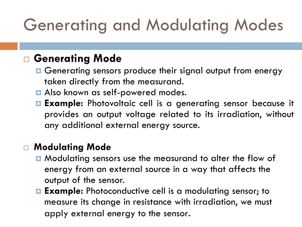 generating and modulating modes