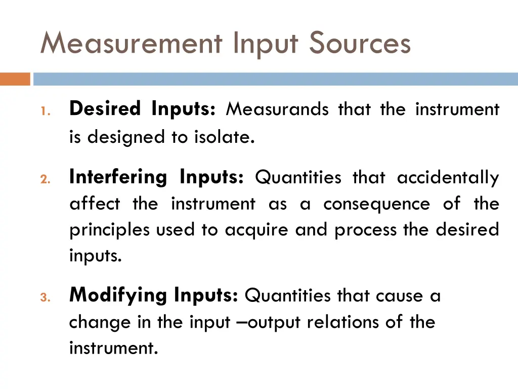 measurement input sources