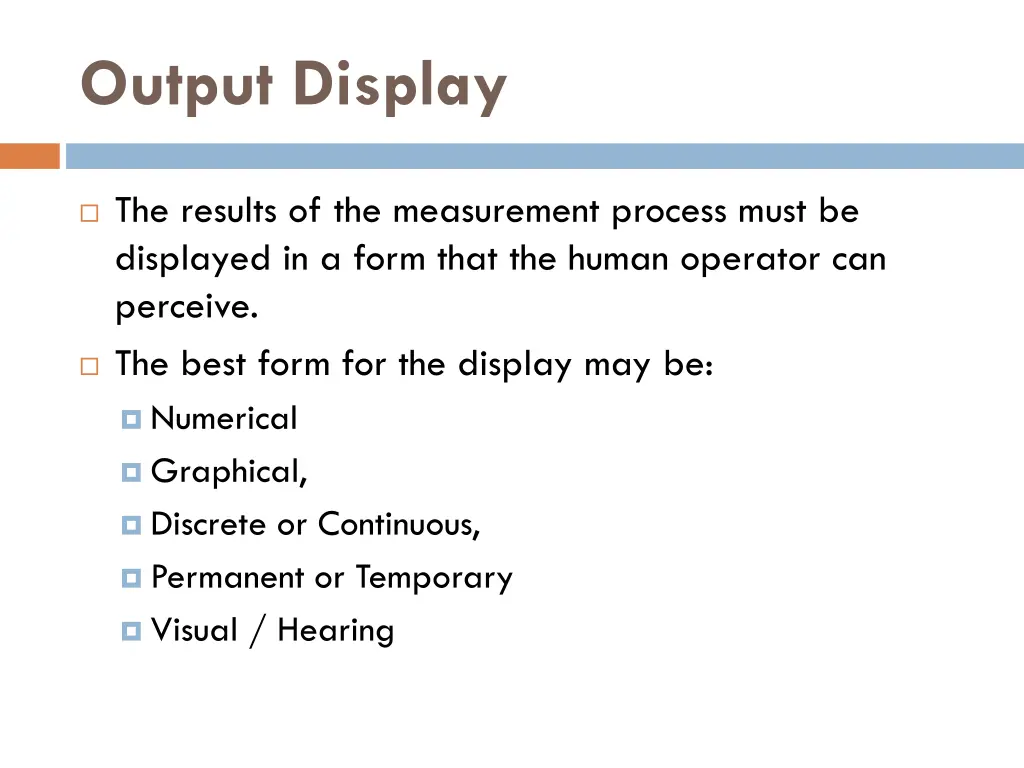 output display