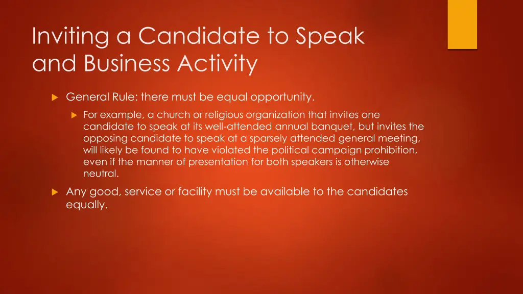 inviting a candidate to speak and business