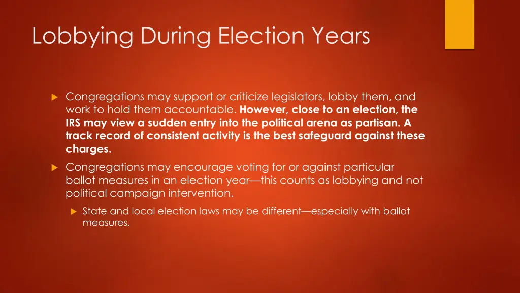 lobbying during election years