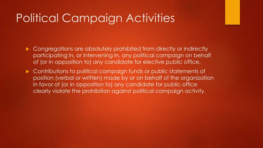political campaign activities
