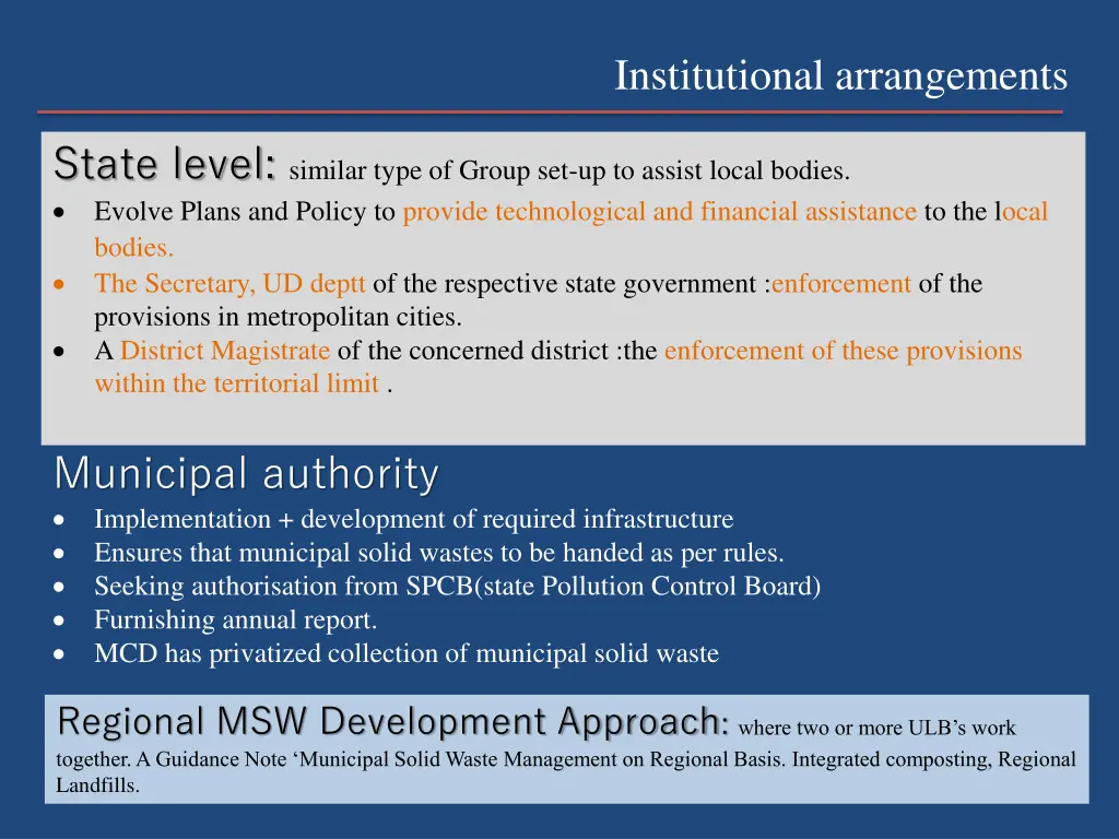 institutional arrangements 1