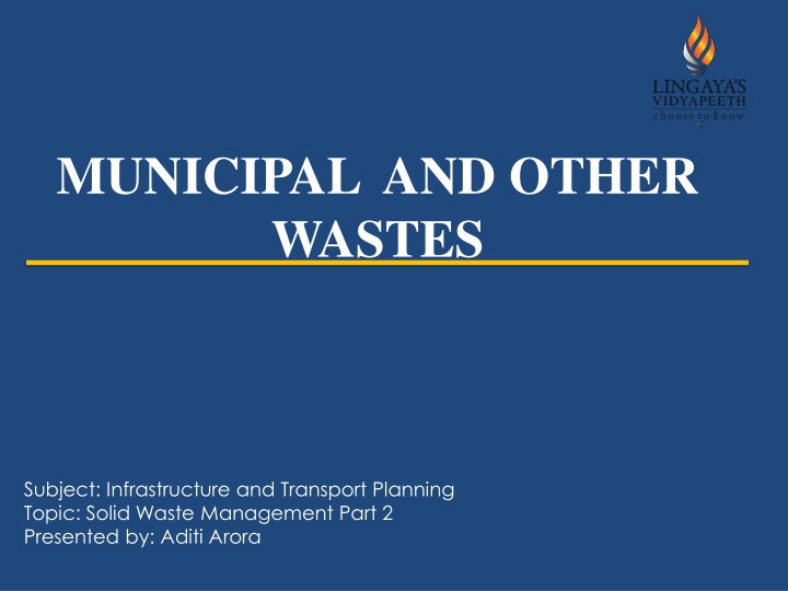 municipal and other wastes