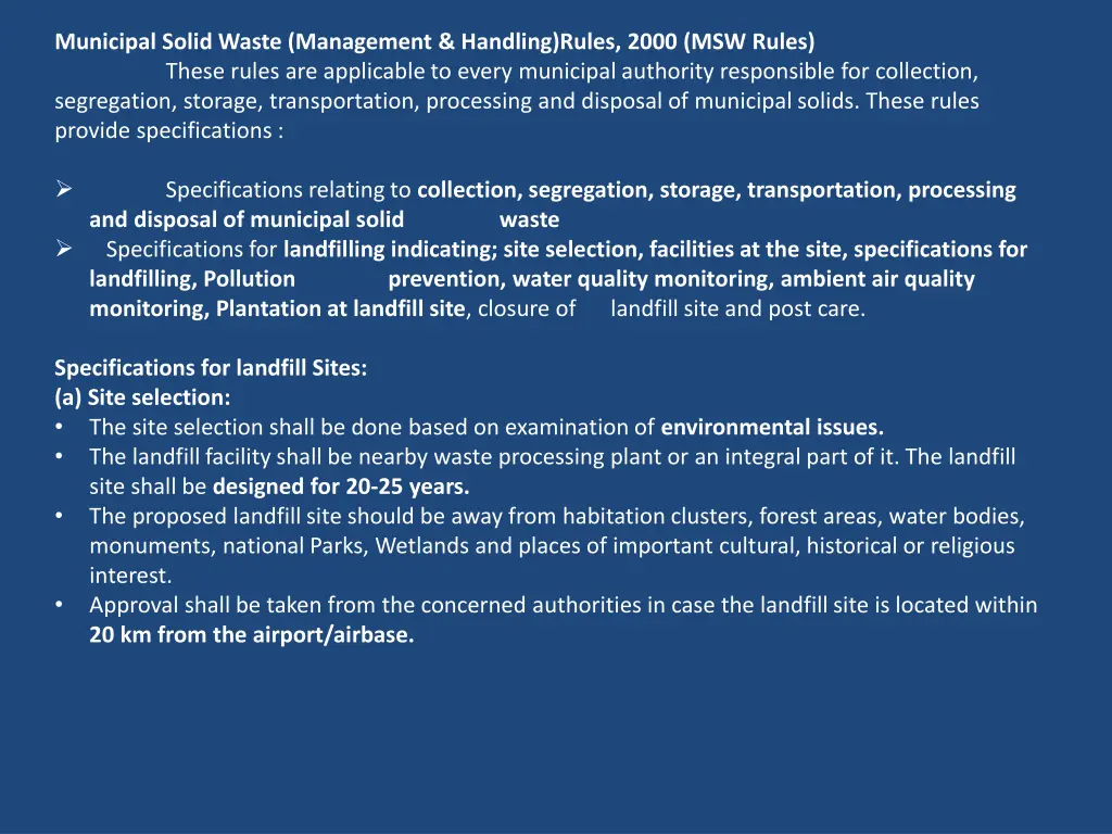 municipal solid waste management handling rules