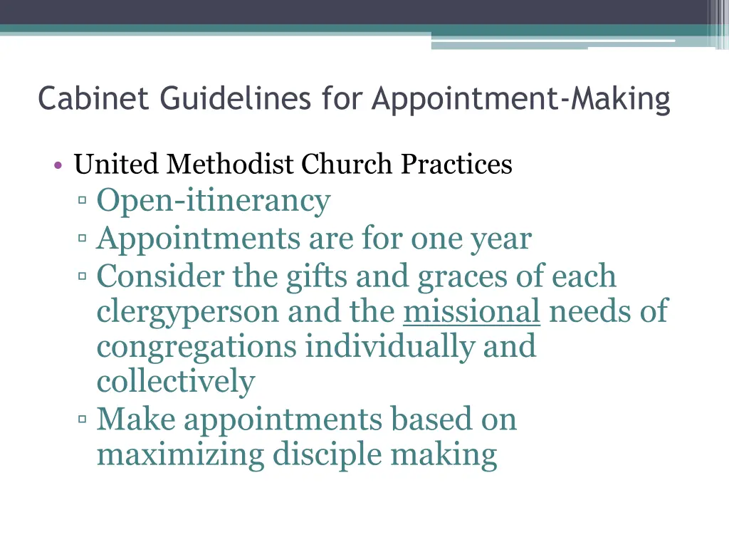 cabinet guidelines for appointment making