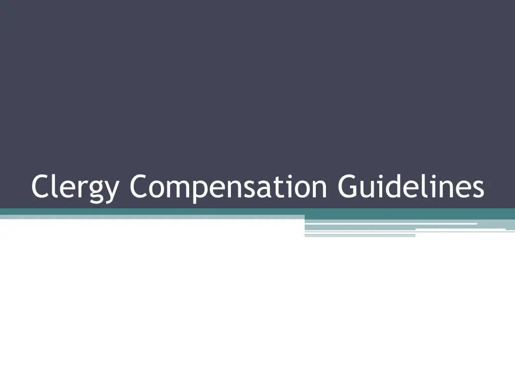 clergy compensation guidelines