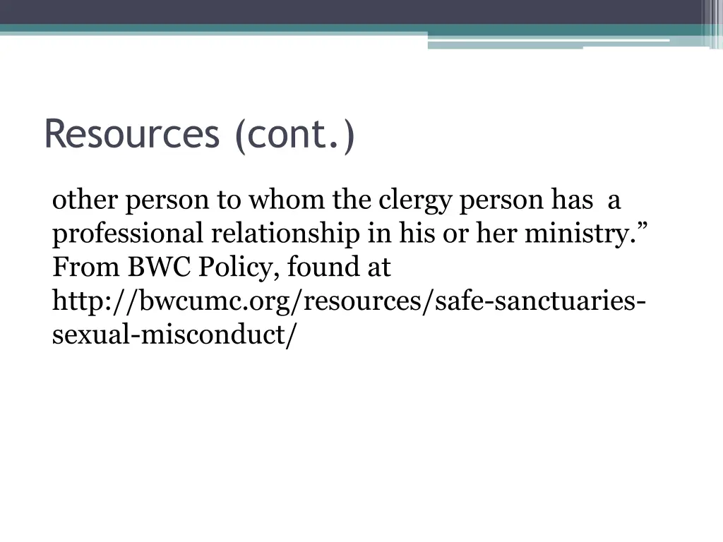 resources cont