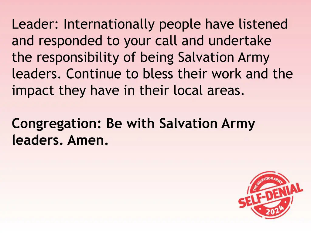 leader internationally people have listened
