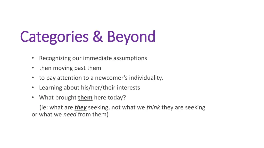 categories beyond categories beyond