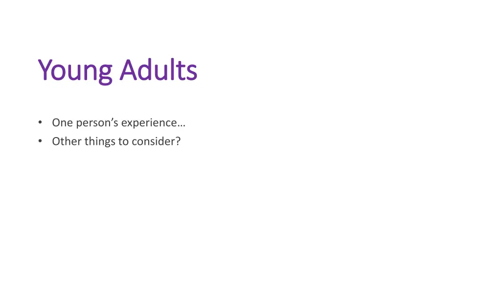 young adults young adults