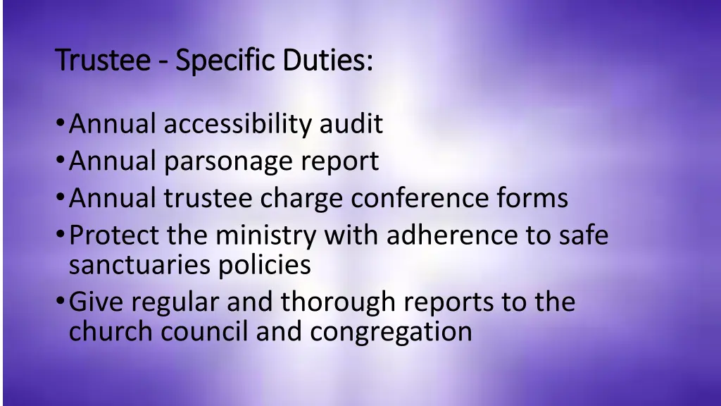 trustee trustee specific duties specific duties 1