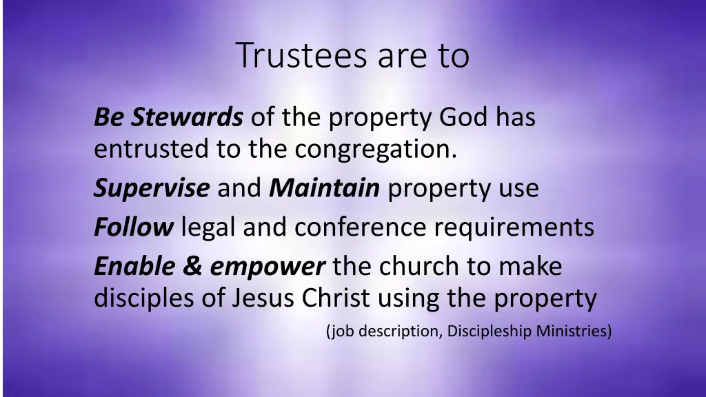 trustees are to