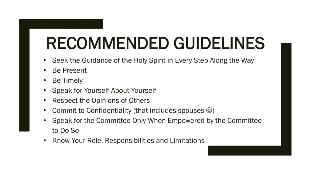 recommended guidelines recommended guidelines