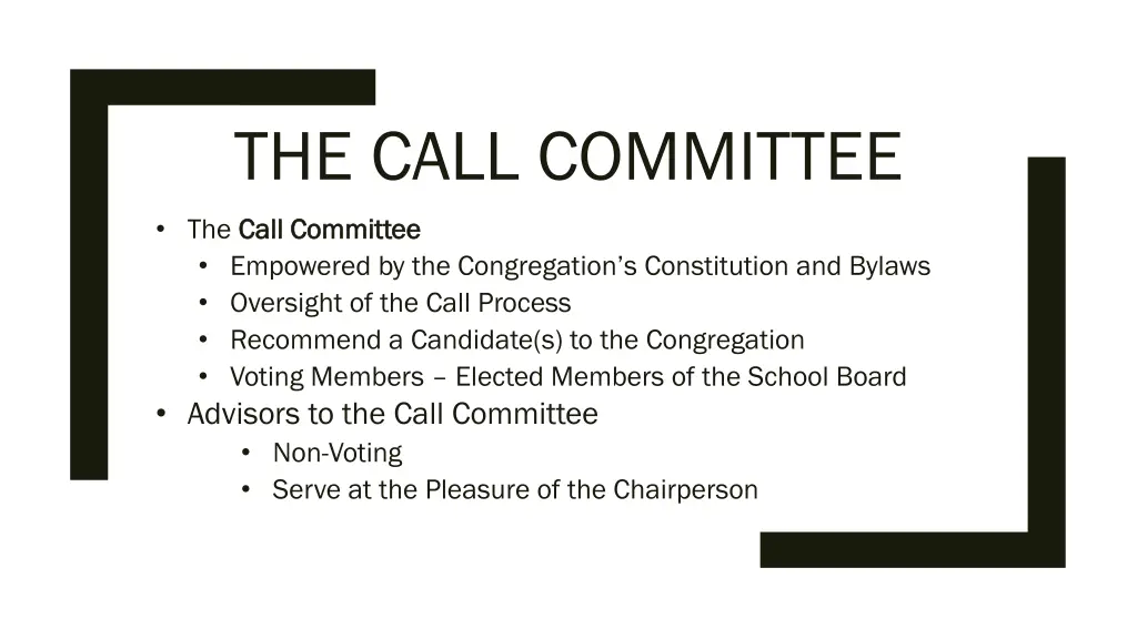 the call committee