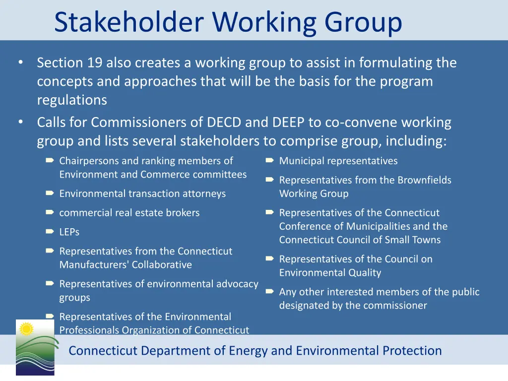 stakeholder working group