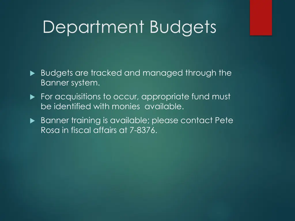 department budgets