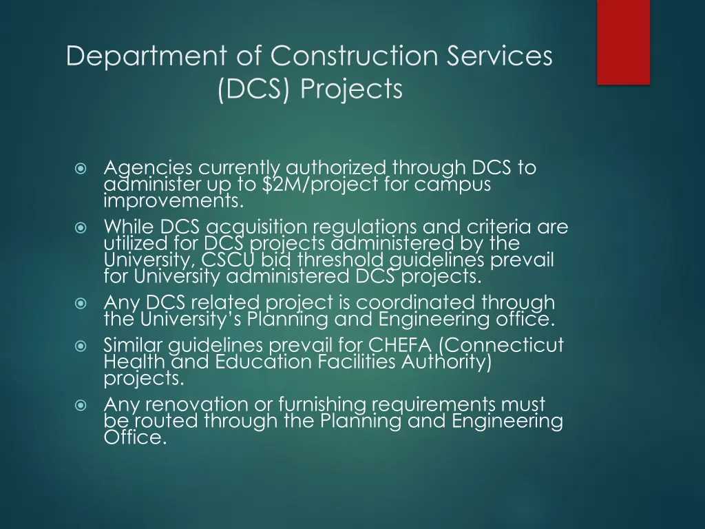 department of construction services dcs projects