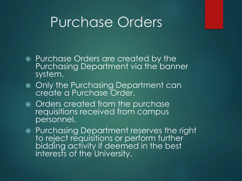 purchase orders