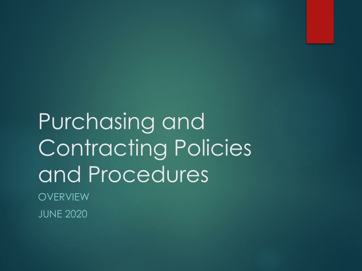 purchasing and contracting policies