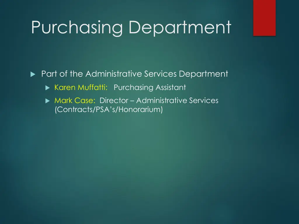purchasing department