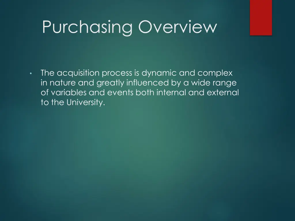 purchasing overview