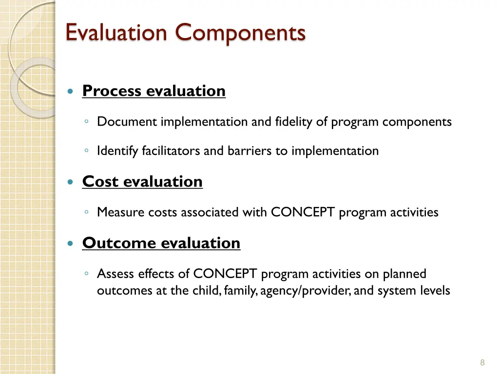 evaluation components