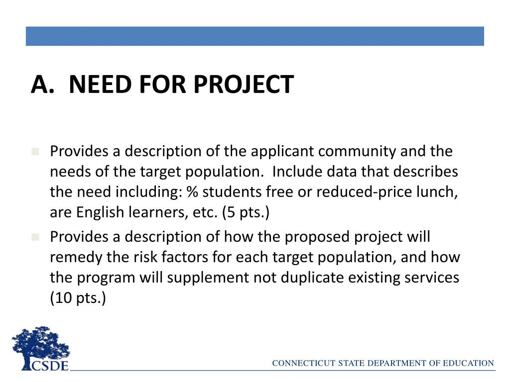 a need for project
