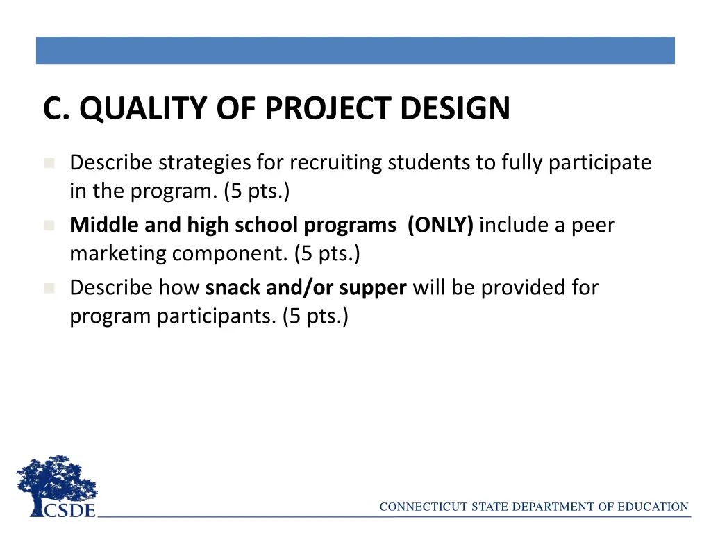 c quality of project design 2