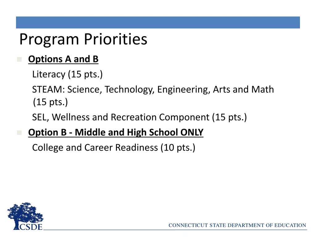 program priorities