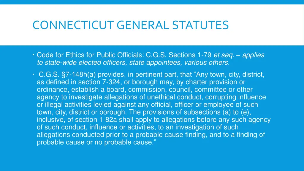 connecticut general statutes