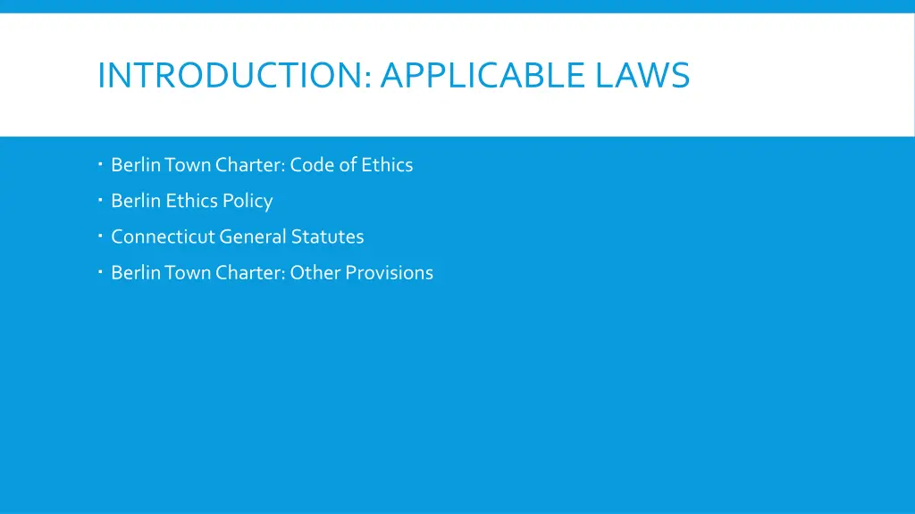 introduction applicable laws