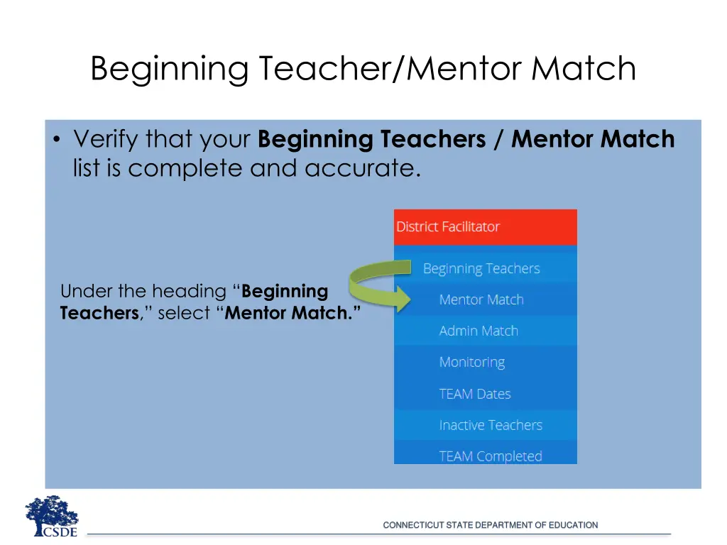 beginning teacher mentor match