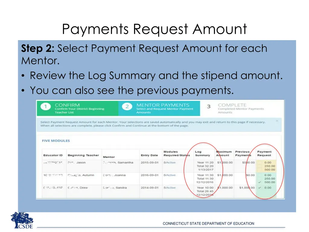 payments request amount step 2 select payment